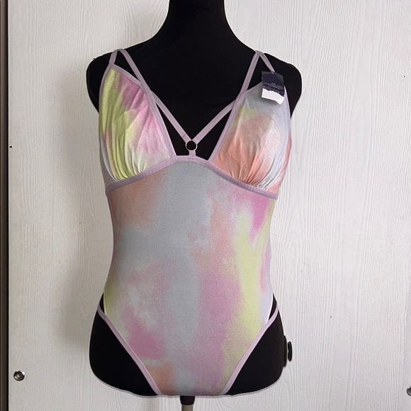 Lane Bryant Tops - CACIQUE Pastel Tie-Dye Strappy Bodysuit
